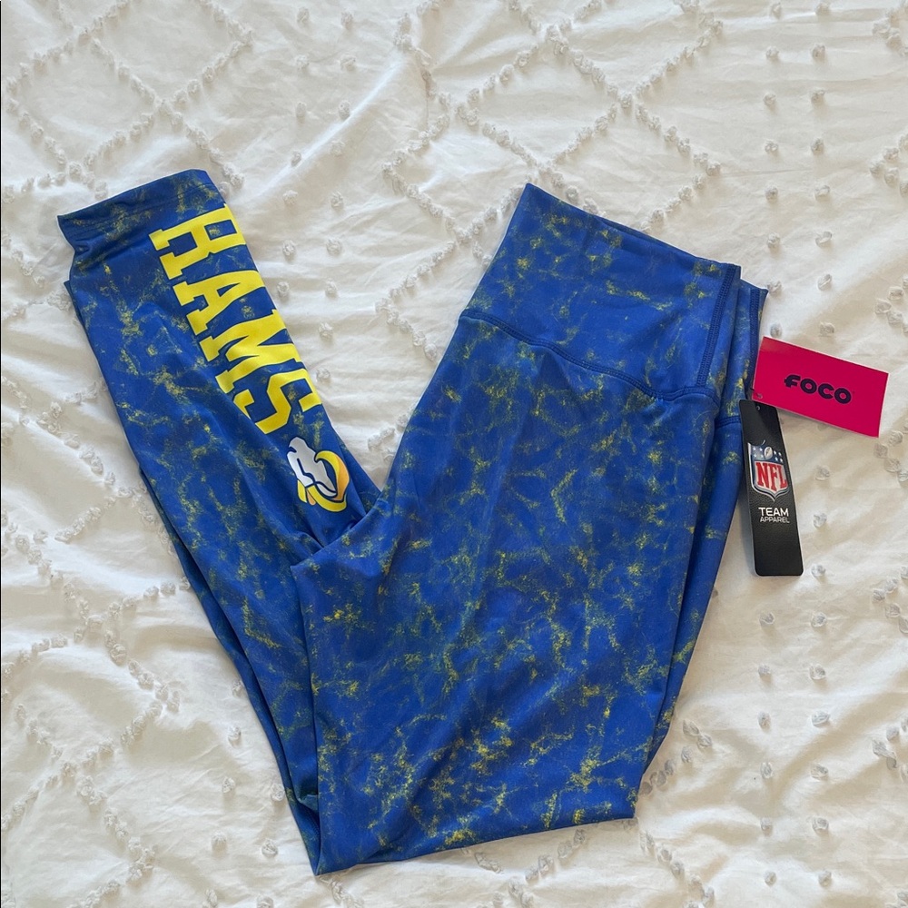 NFL LA Rams Blue and Yellow Leggings nwt authentic extra large